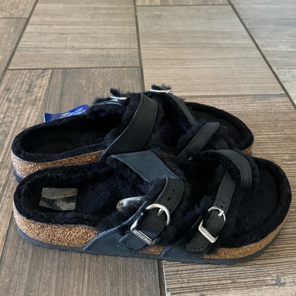 Birkenstock Mayari Shearling Natural Leather Oiled sandals size 7 - Picture 5 of 12